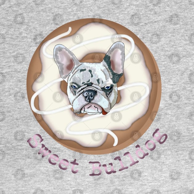 Sweet Bulldog and donut with white glaze by KateQR